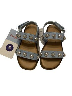 Cat & Jack Toddler Girls Selene Light Blue Faux Pearl Studded Sandals Size 6